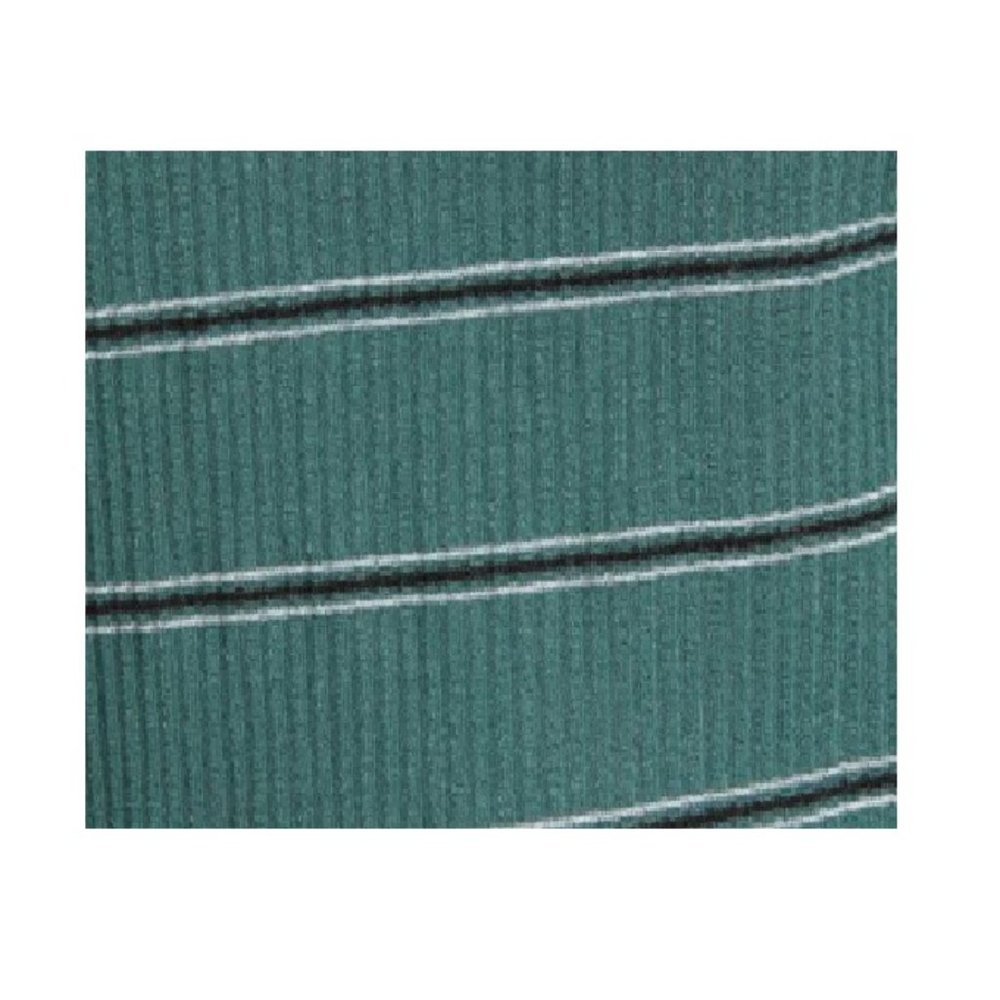 NWT BP SPLIT NECK RIBBED T-SHIRT IN GREEN TREKKING BELLA STRIPE Sz S - Picture 4 of 5